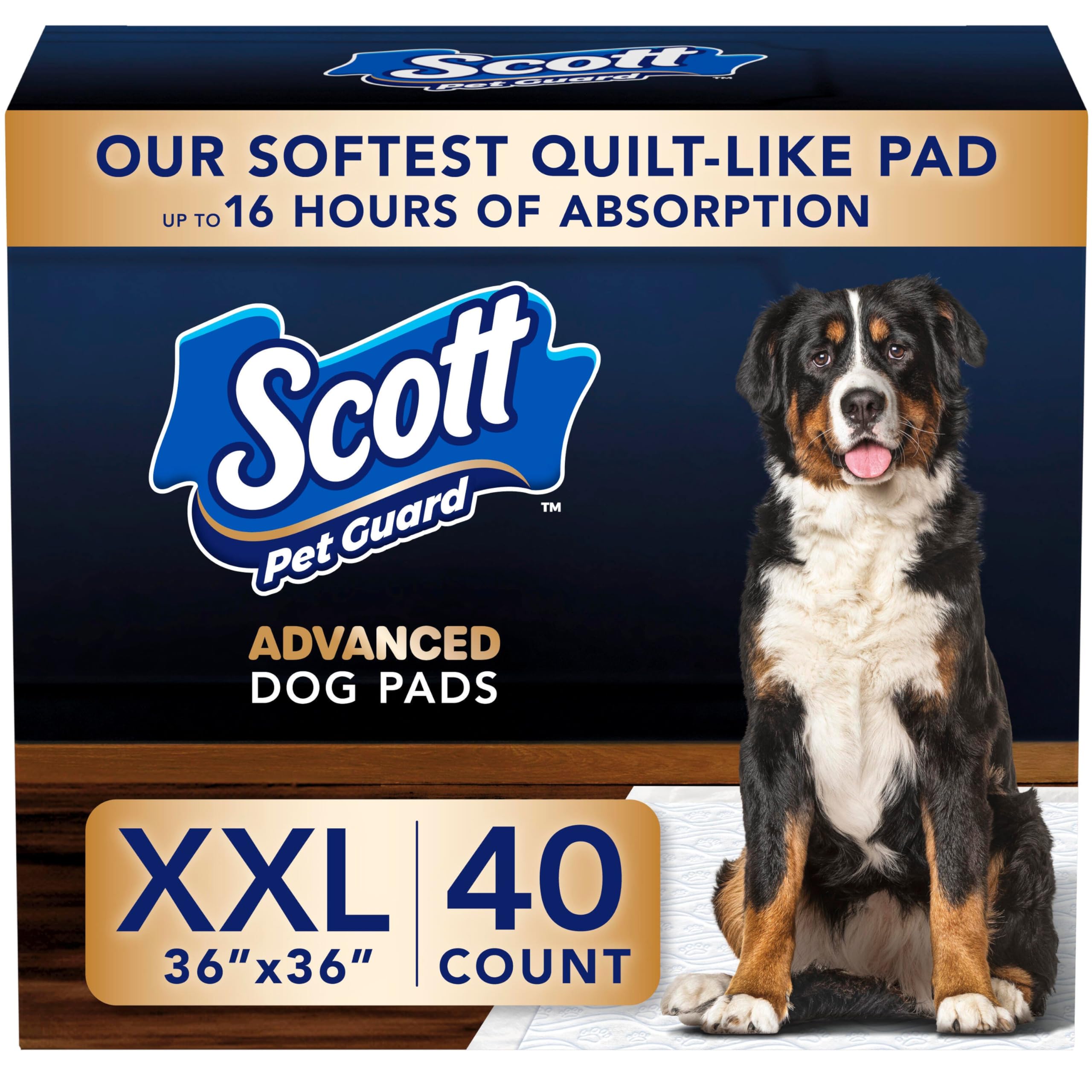 Scott Pet Guard Advanced Pads XXL – vue plan de tapis 36x36 avec absorption rapide