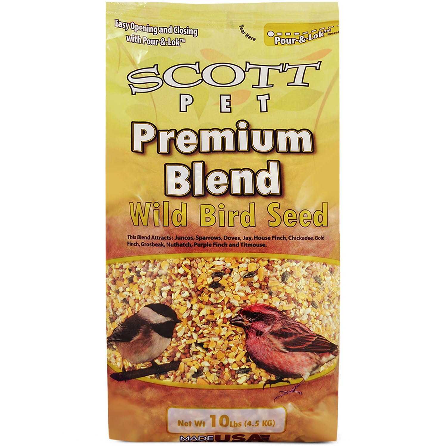 Scott Pet sac-graines premium, solution pratique pour nourrir les oiseaux du jardin.