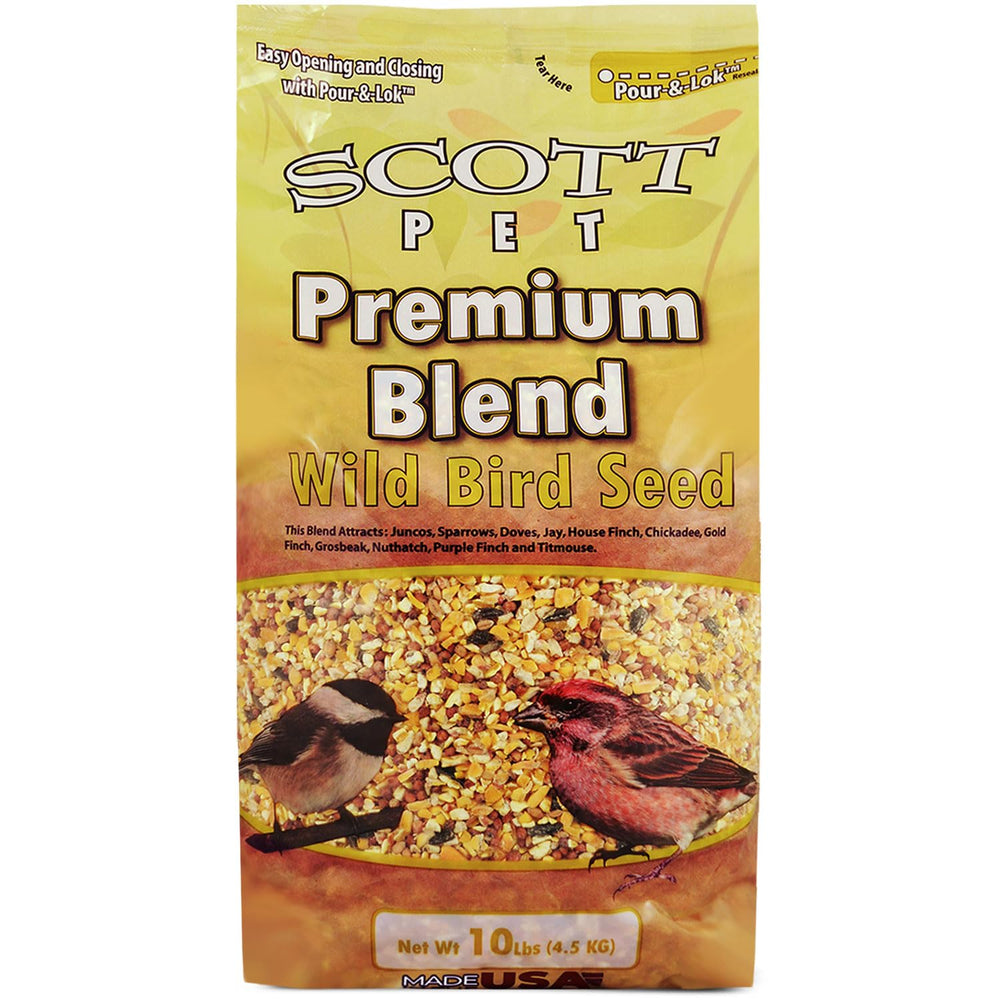 Scott Pet sac-graines premium, solution pratique pour nourrir les oiseaux du jardin.