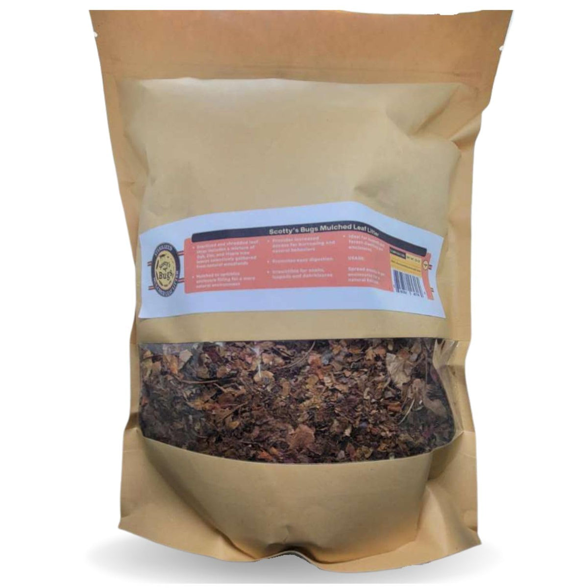 SCOTTY'S BUGS litière-feuilles mulchees pour terrarium offrant refuges et humidite.