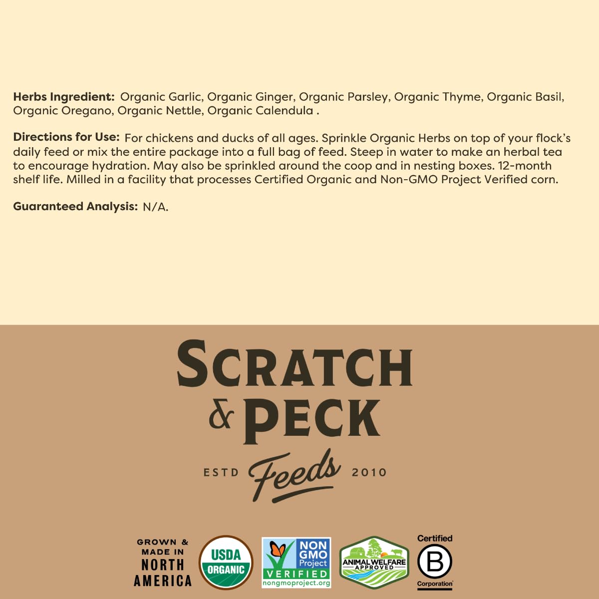 Scratch and Peck emballage écologique: recyclable et compostable.