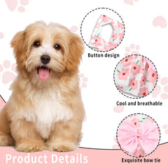Robe Sdfvsdg pour chien à fleurs bleues, tendance estivale et agréable à porter.