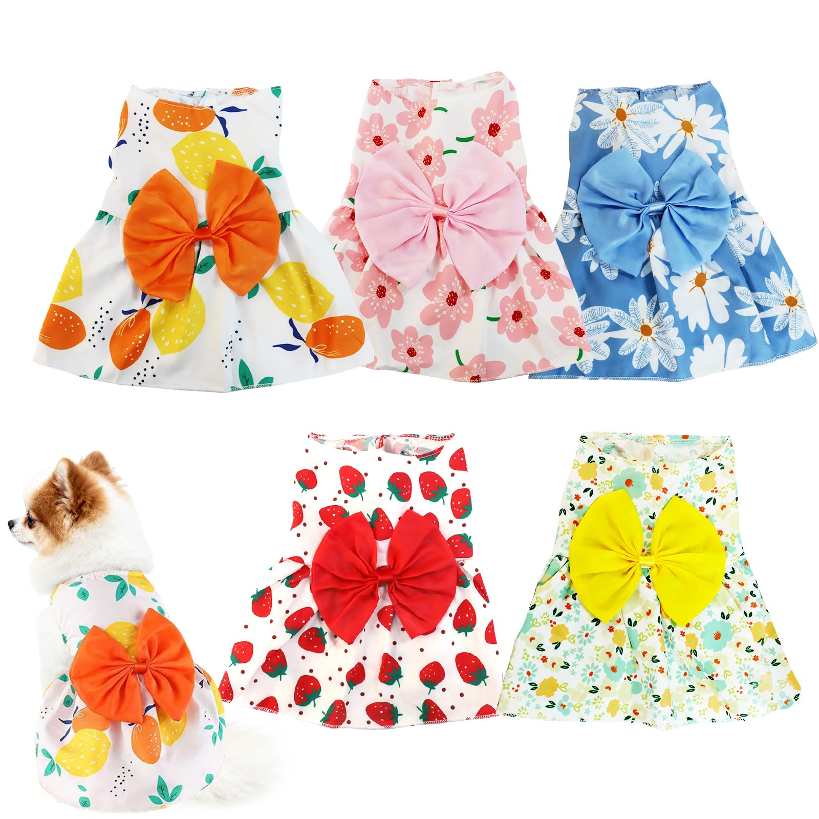 Robe Sdfvsdg pour chien à fleurs rouges, chic et confortable au quotidien.