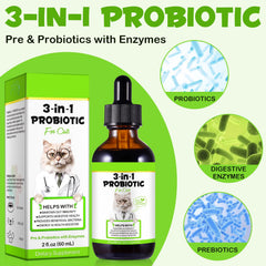 SDJUFEI soutien immunitaire pour chats, gouttes probiotiques faciles à utiliser.