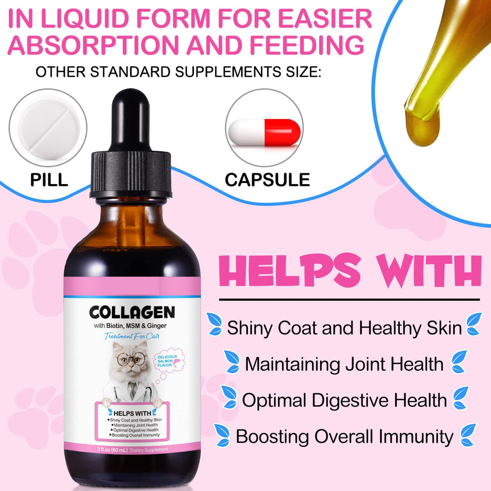SDJUFEI Collagen pour chats: mélange facile dans nourriture ou eau.