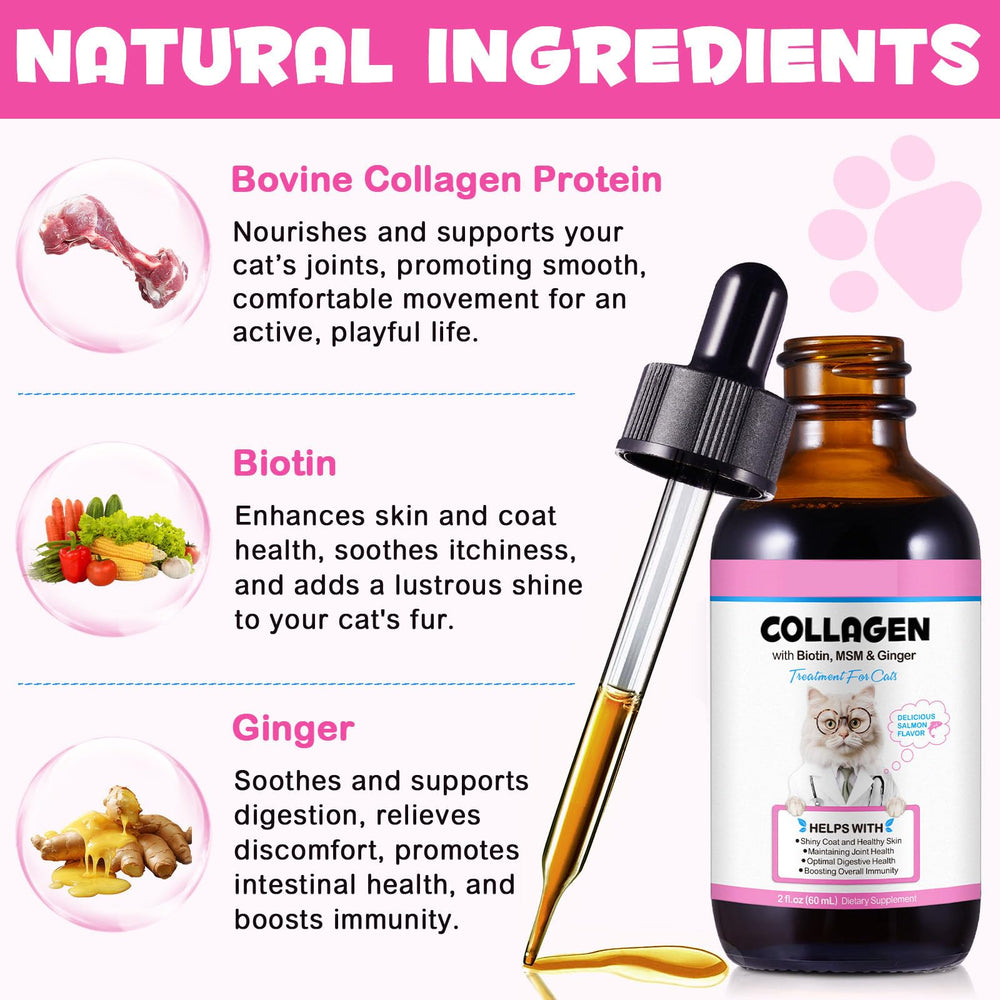SDJUFEI Collagen pour chats: pelage soyeux et peau saine.