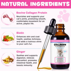 SDJUFEI Collagen pour chats: pelage soyeux et peau saine.