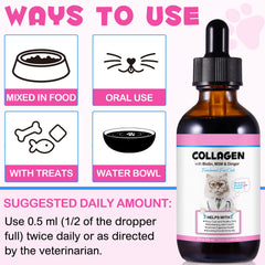 SDJUFEI Collagen pour chats: pipette en verre pour dosage précis et pratique.