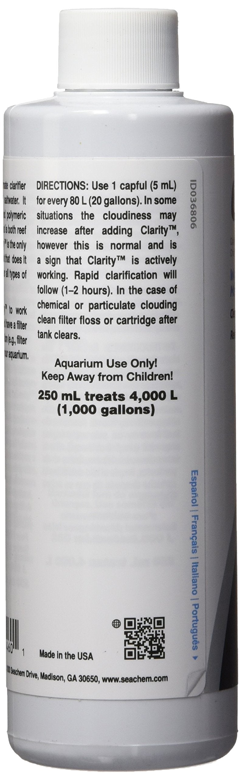 Seachem Clarity: illustration de l'eau clarifiée et d'un bac sain.