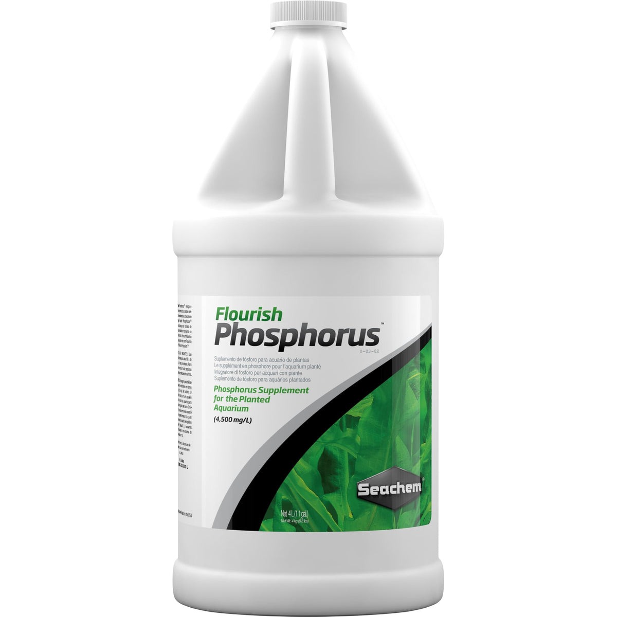 Flourish Phosphorus de Seachem, bouteille prête au dosage pour favoriser la croissance des plantes.