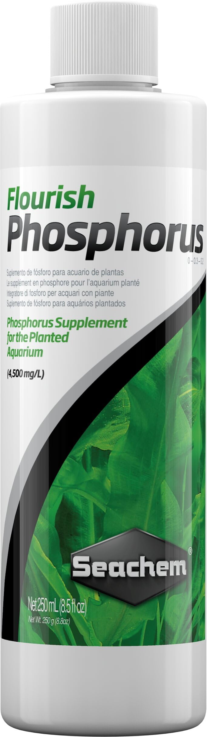 Flourish Phosphorus de Seachem — bouteille facile à doser pour nourrir les plantes aquatiques.