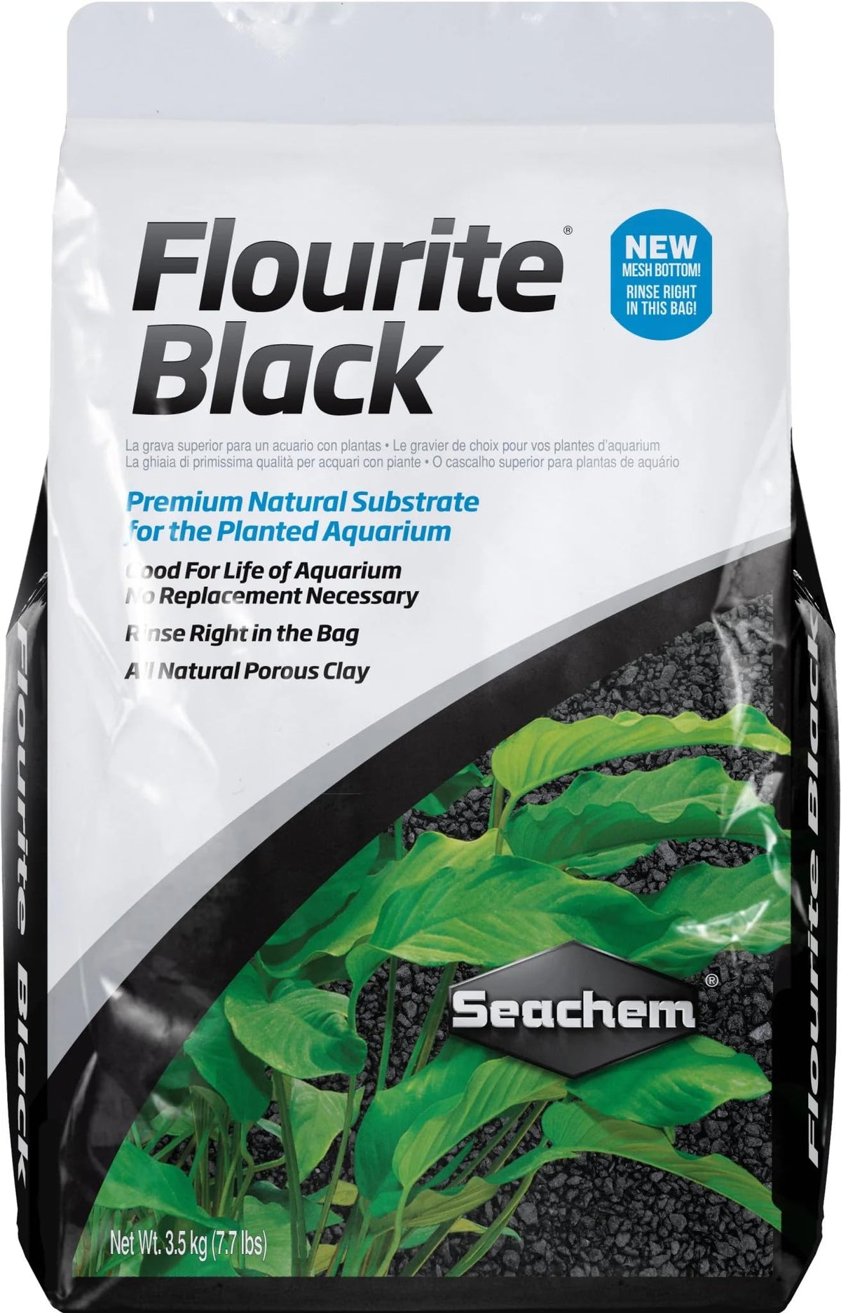 Seachem Flourite, gravier argileux noir pour aquarium, couleur riche.