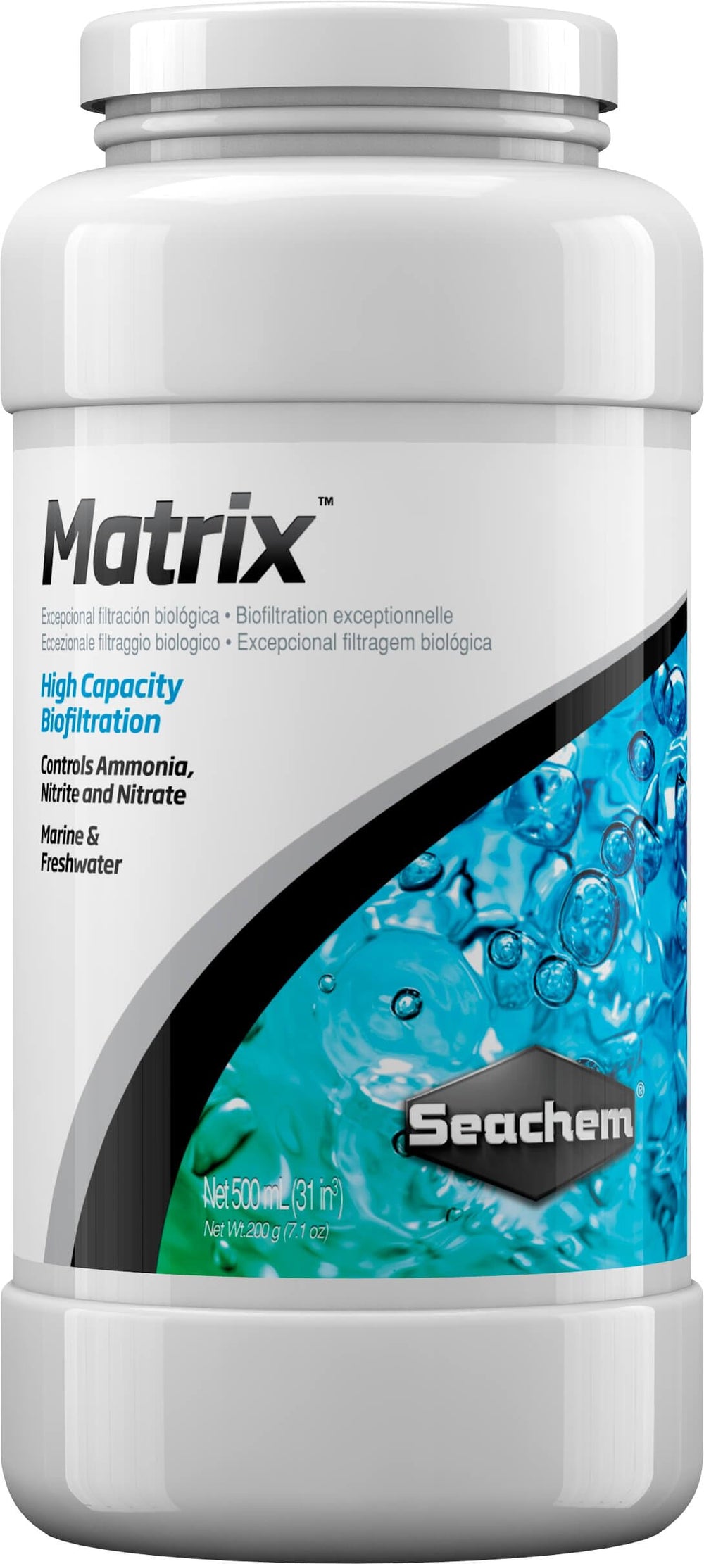 Matrix Seachem : surface élevée pour filtration biologique efficace.