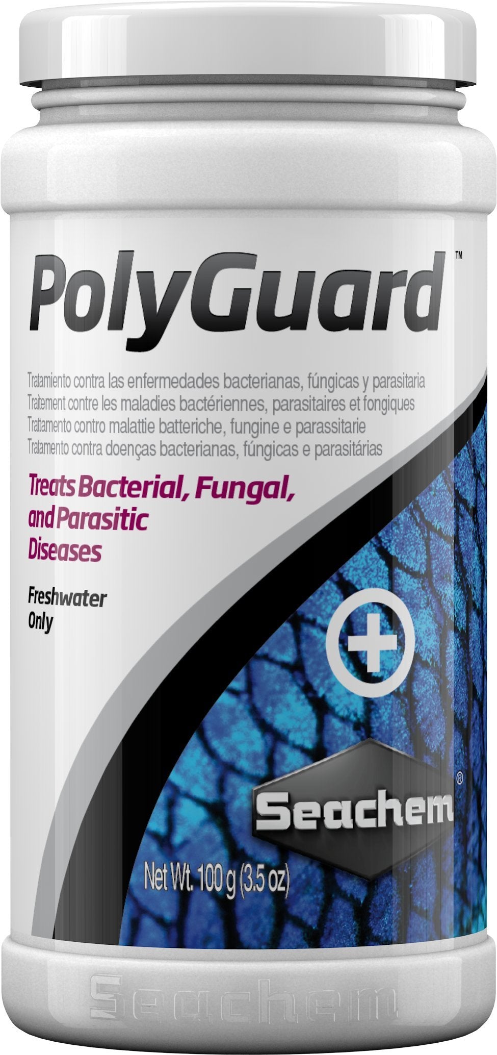 PolyGuard Seachem – bouteille de 100 g prête au traitement des poissons d'aquarium.