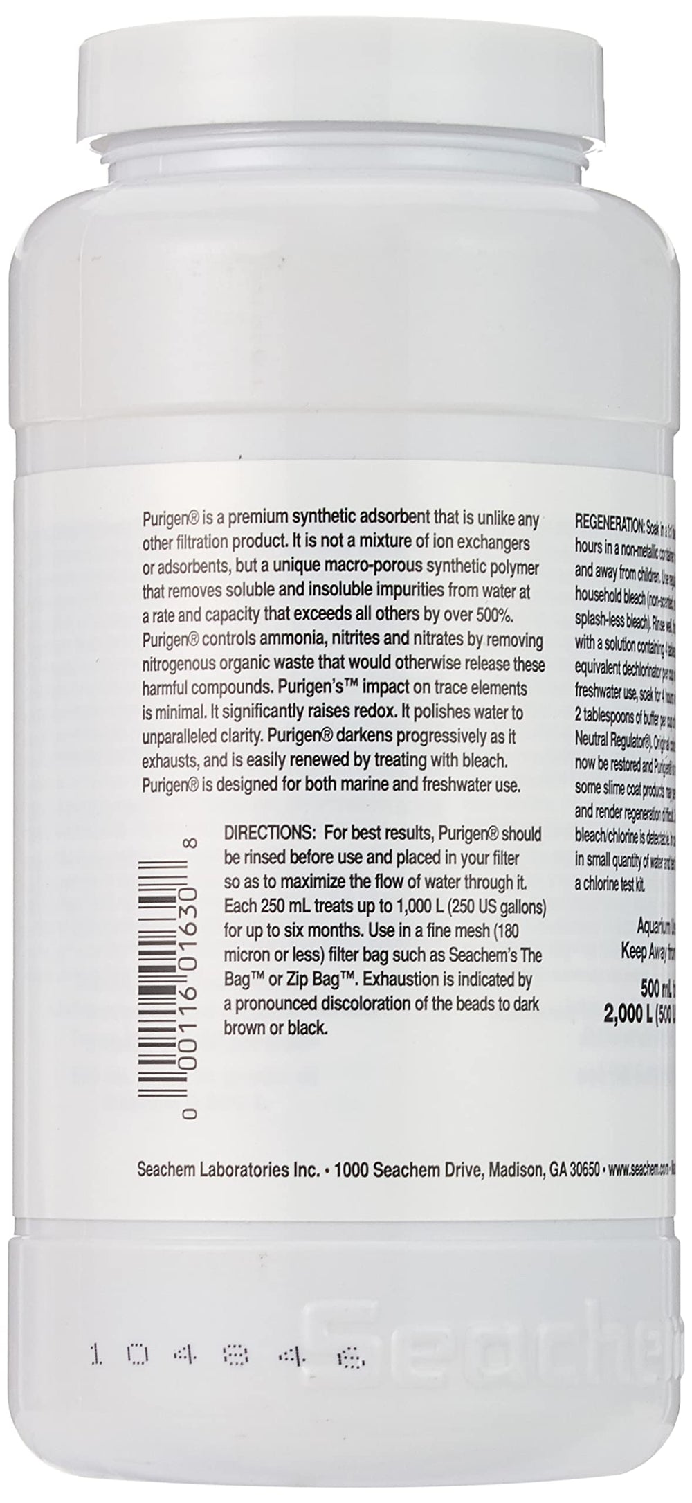 Gros plan sur les perles Purigen, surface macro-porée pour une filtration améliorée.
