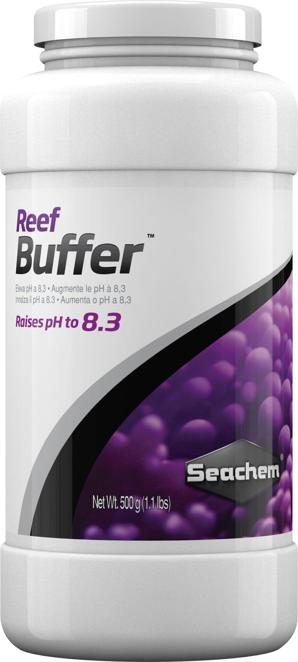 Seachem Reef Buffer emballage 500 g prêt à stabiliser le pH des récifs.