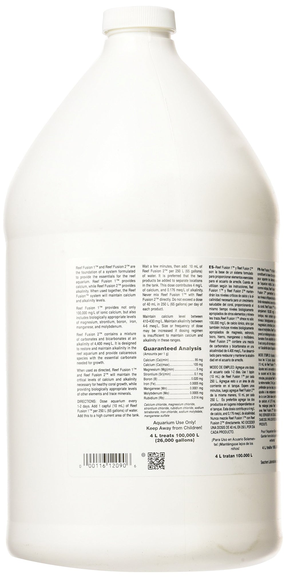 Seachem Reef Fusion 2: bouteille en action, soutenir l alcalinité et le carbonate.