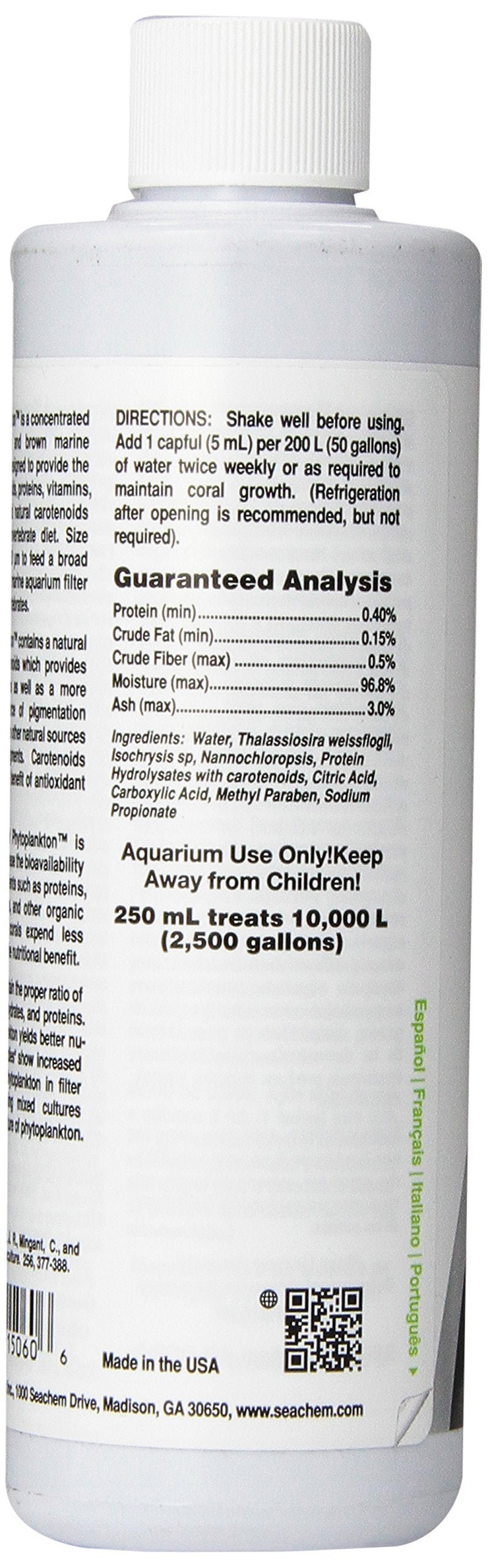 Seachem Reef Phytoplankton – pipette de versement pour un dosage précis.