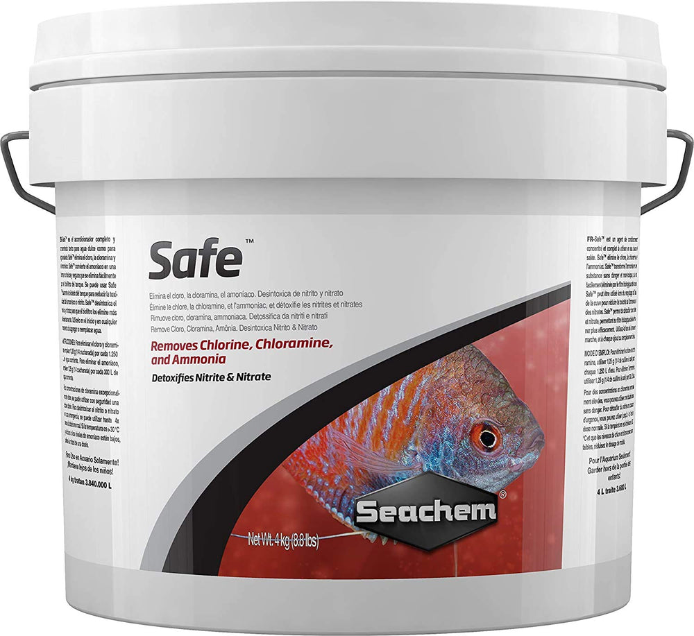 Seachem Safe: bouteille de conditionneur sec pour aquarium, neutralise chlore et ammoniaque.