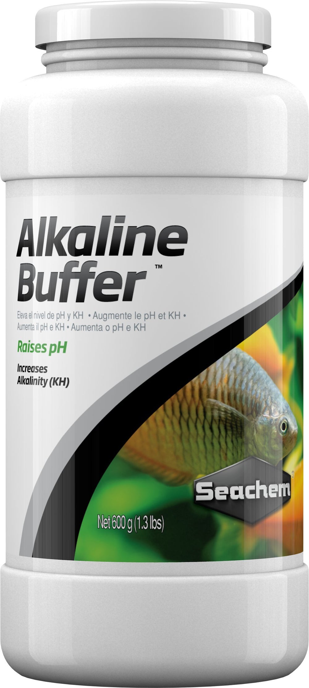 Tampon alcalin Seachem dans sa bouteille de 600 g pour aquariums plantés