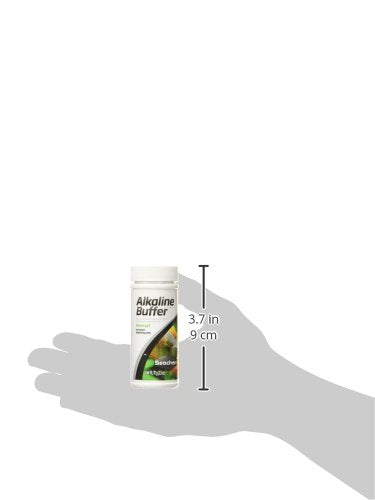 Emballage pratique du Tampon Alcalin Seachem, dosage simple et sûr.