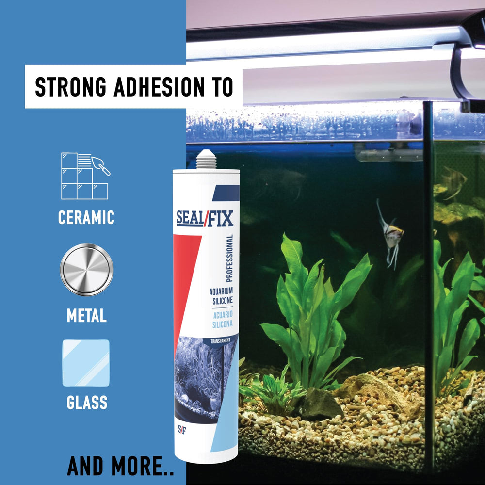 Seal Fix - application fluide du silicone sur aquarium, finition lisse.