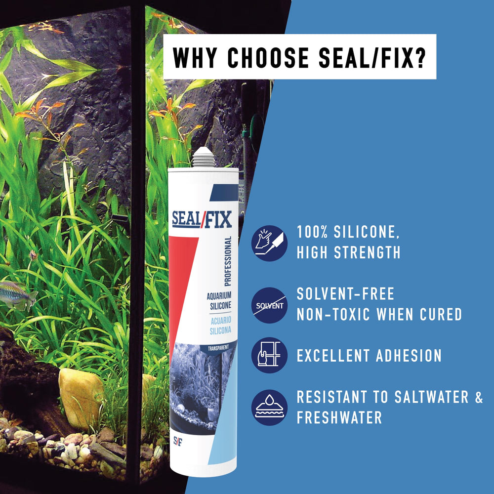 Seal Fix - réparation de fuite sur aquarium en verre, solution efficace.