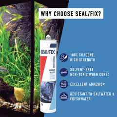Seal Fix - réparation de fuite sur aquarium en verre, solution efficace.