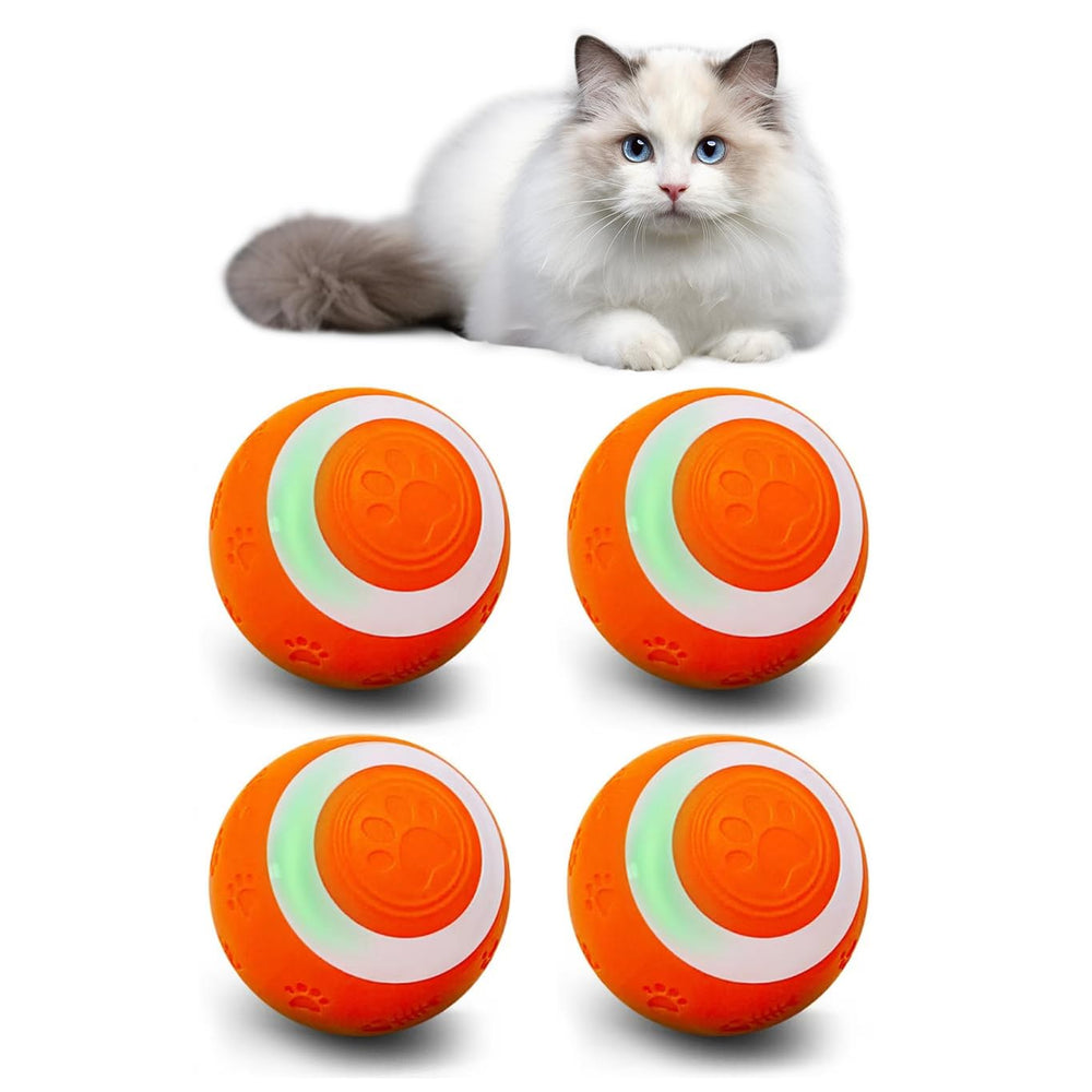 SEALON Balle interactive électrique orange, lot de 4, idéale pour l’exercice quotidien.