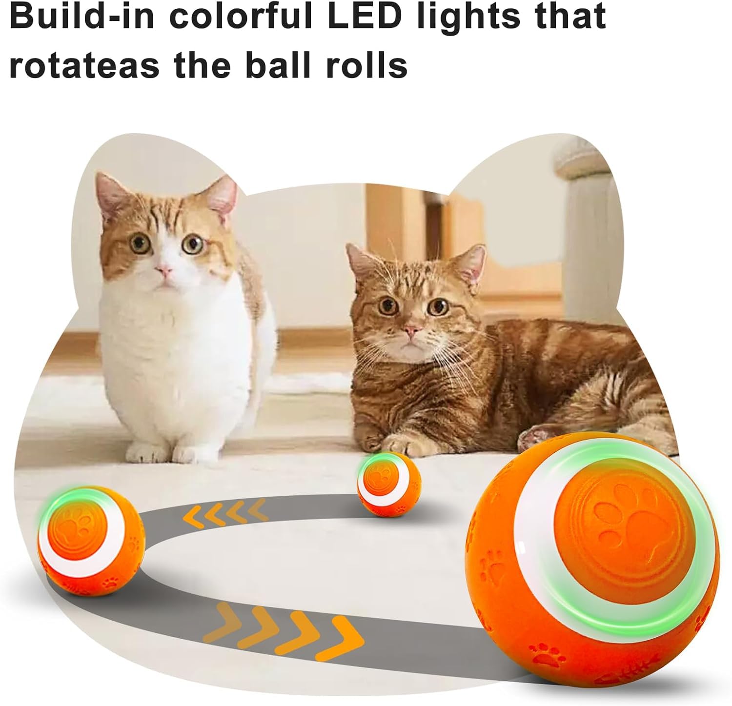 SEALON Balle chat mouvement gravitationnel, trajectoires imprévisibles pour stimuler la chasse.