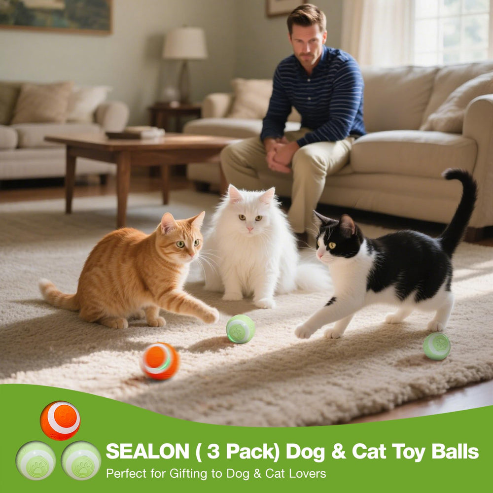 SEALON Balle interactive chat charge-usb-c, recharge rapide sans piles.
