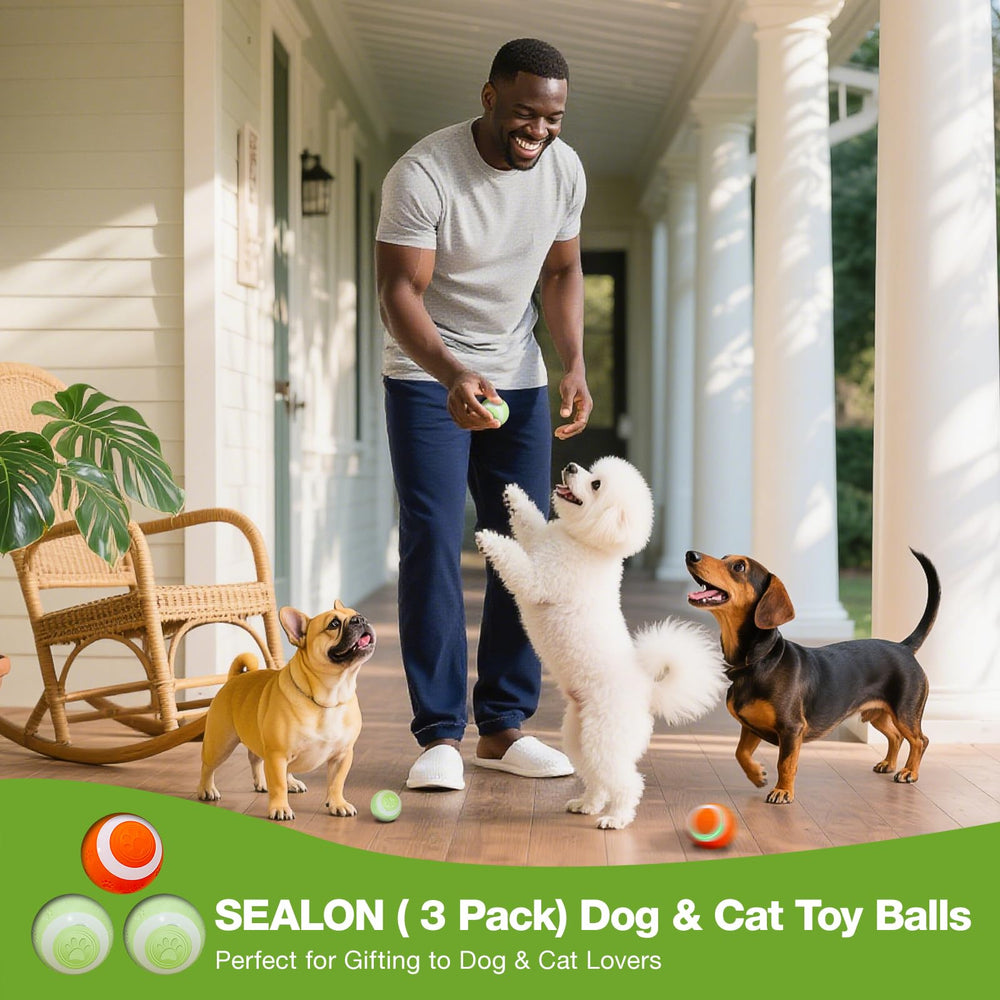 SEALON Balle interactive chat diametre-4-3-cm, taille parfaite pour saisir et poursuivre.