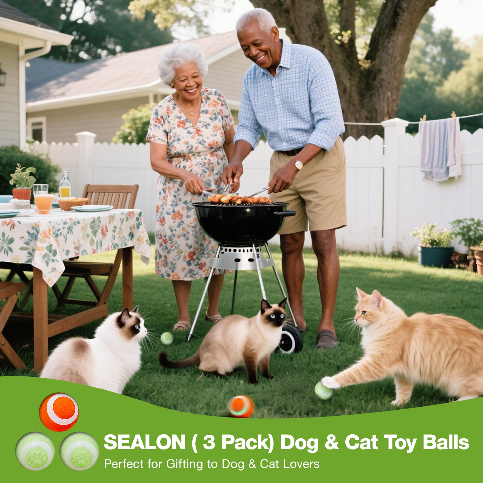 SEALON Balle interactive chat evitement-obstacles, roule en sécurité autour des obstacles.