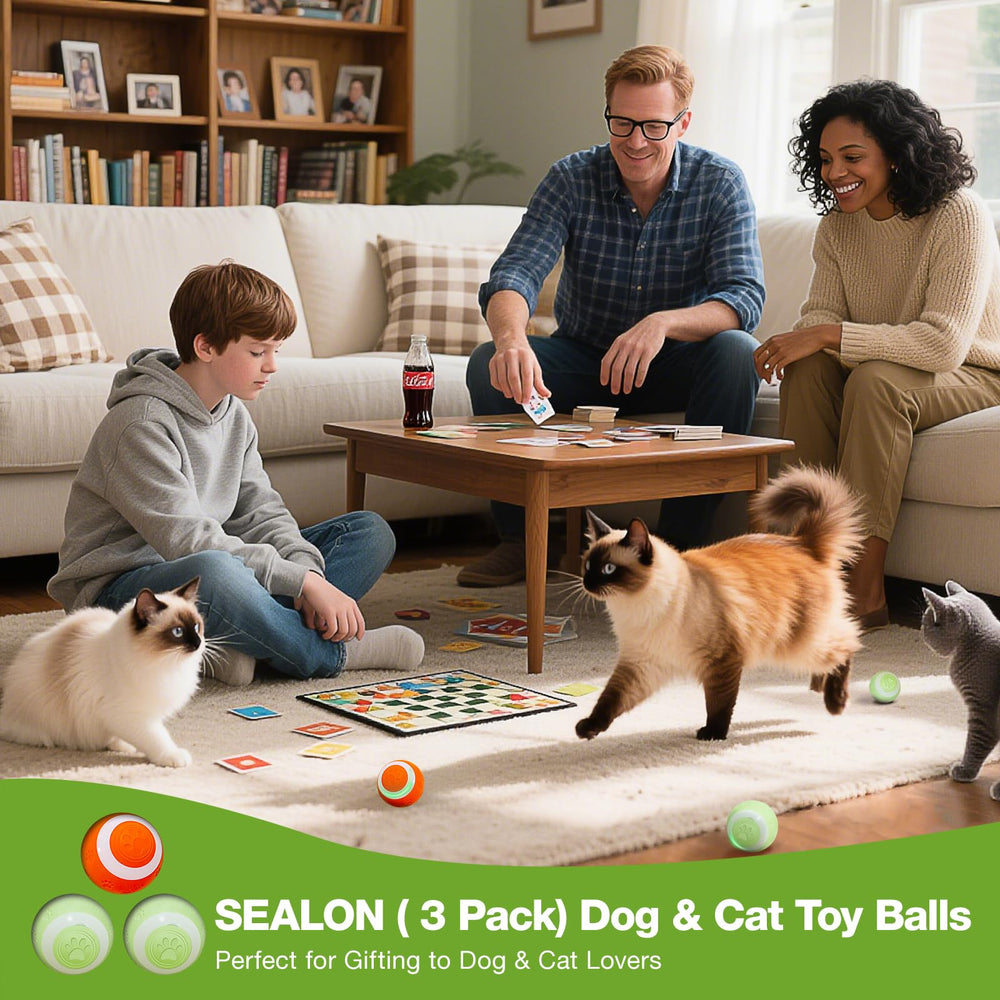 SEALON Balle interactive chat materiau-ABS, durable et doux pour les jeux.