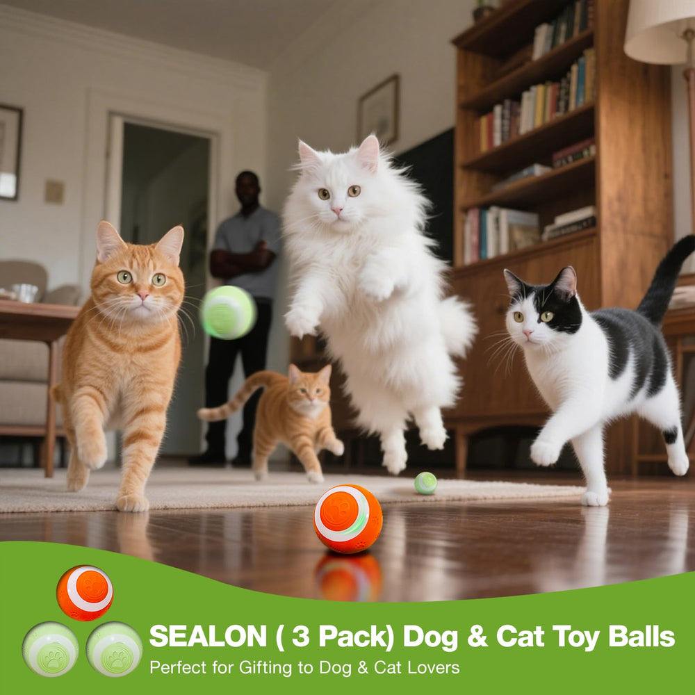 SEALON Balle interactive chat mouvement-serpent, stimule l'agilité et la curiosité.