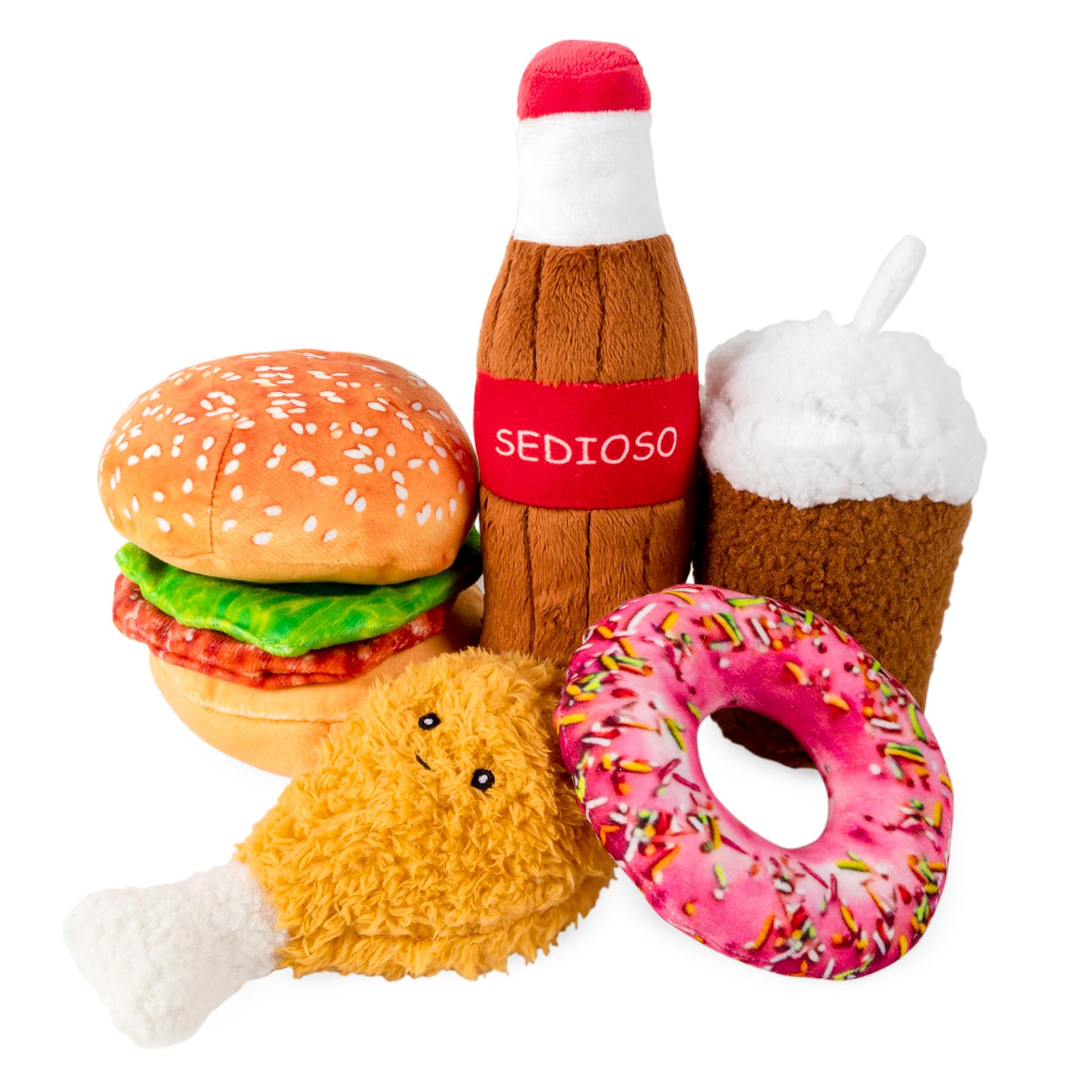Sedioso ensemble 5 jouets chien gros peluche idéal pour lancer et mordiller