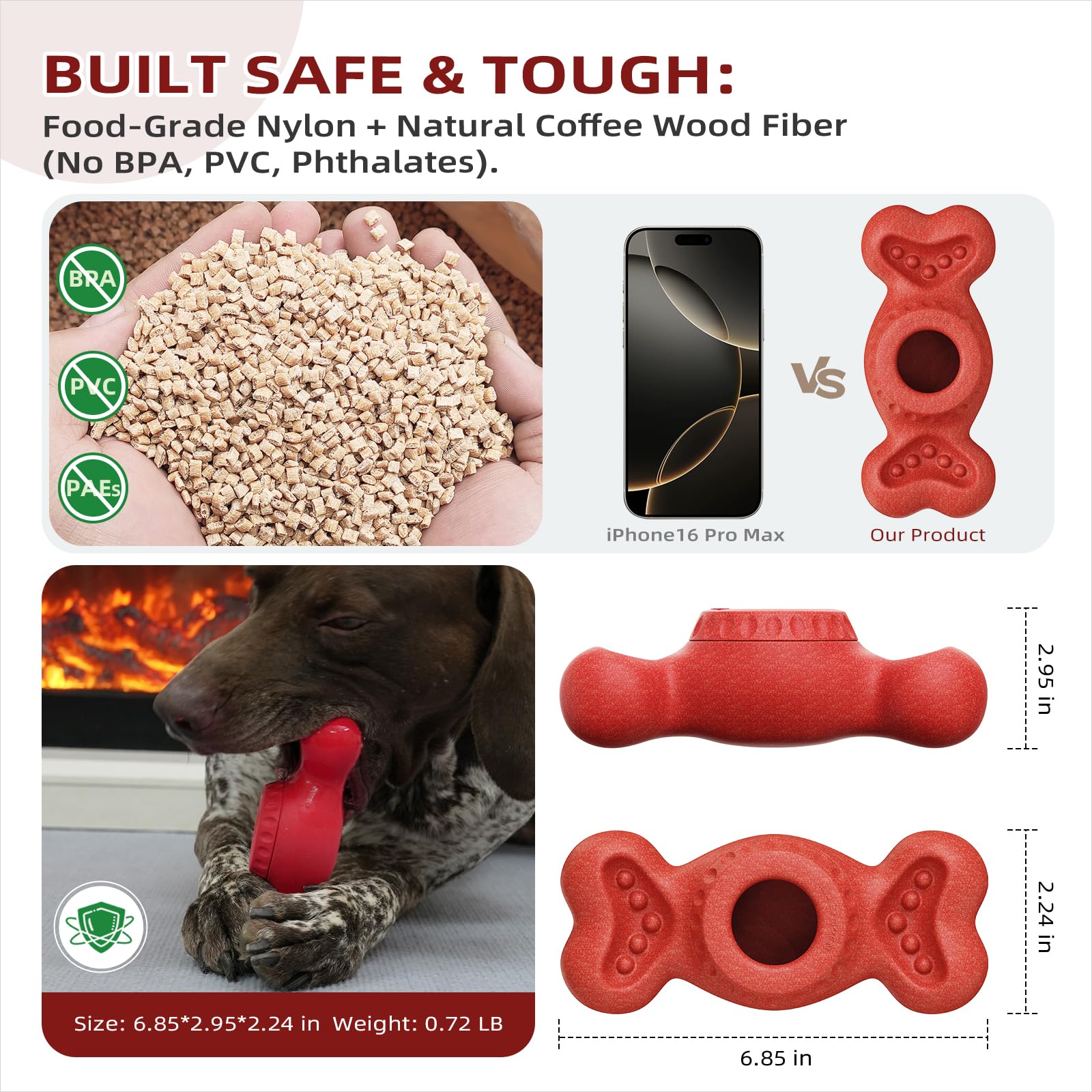 Jouet Sedioso en matières sûres et non toxiques, pour chiens de taille moyenne à grande.