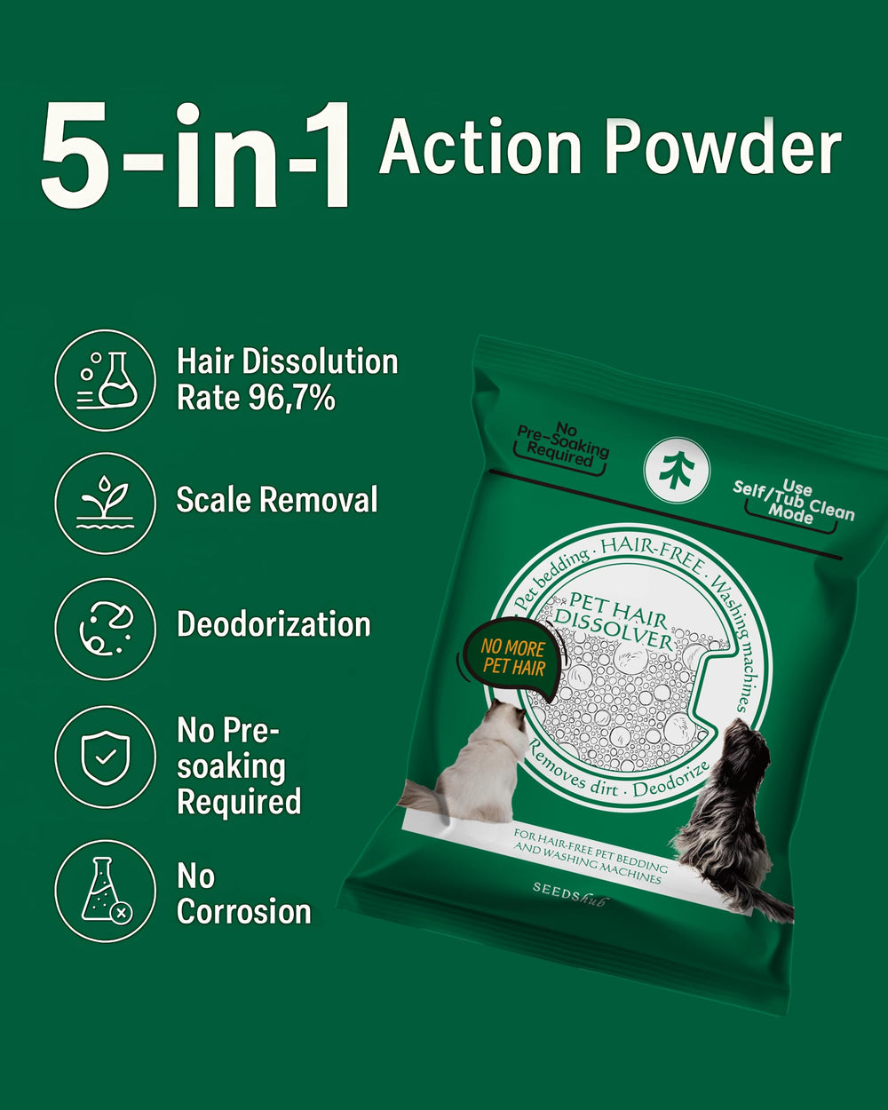 Seedshub dissolvant-poils-lavage-frontal, compatible lavage frontal avec efficacité élevée.