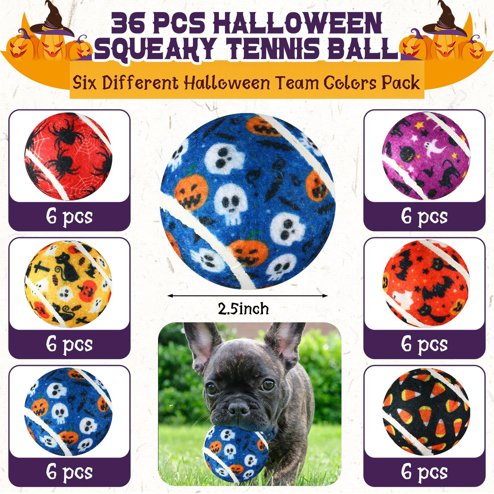 Seenelling balle tennis sifflante fête d’Halloween orange — parfaite pour sessions en plein air.