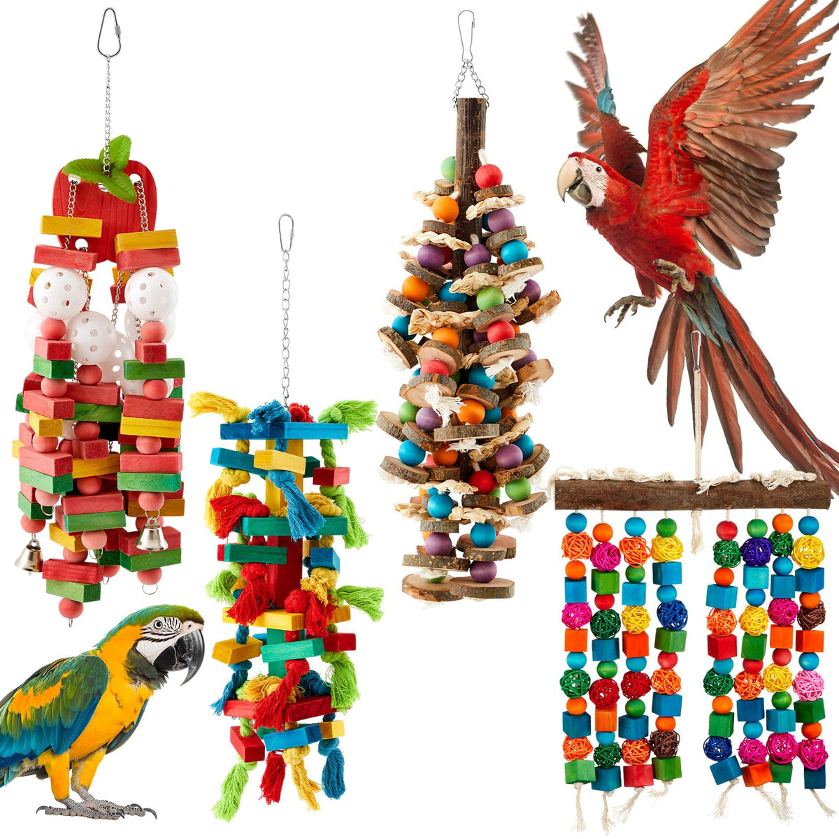 Seenelling bloc et boule: jouet oiseau stimulant et occupant pour cage.