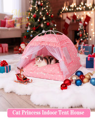 SEIMMIE tente-chat-princesse-rose-canopie-florale apporte une ambiance lumineuse et apaisante.
