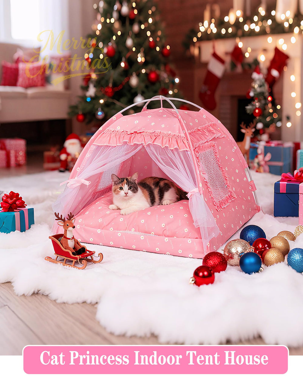 SEIMMIE Tente Princesse, taille M adaptée pour chat et petit chien.