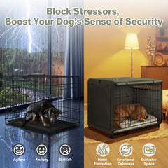 Capot Seiyierr crée une atmosphère den douillette pour cage chien 42 pouces.