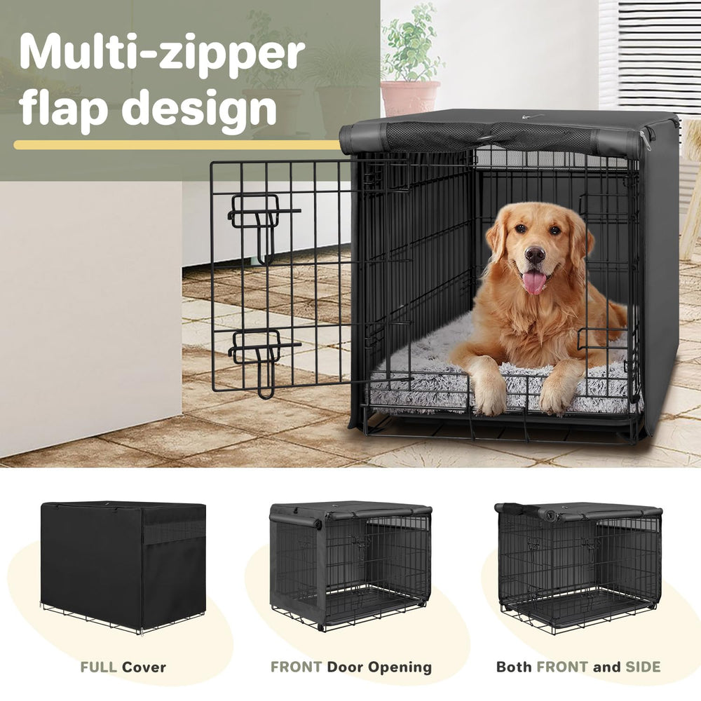 Portes doubles Seiyierr capot pour cage chien 42 pouces, accès facile et sécurité.