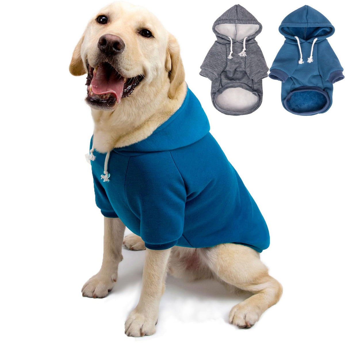 SEKUMDAN pull capuche bleu pour chien, confort durable et enfiler rapide pour l'hiver