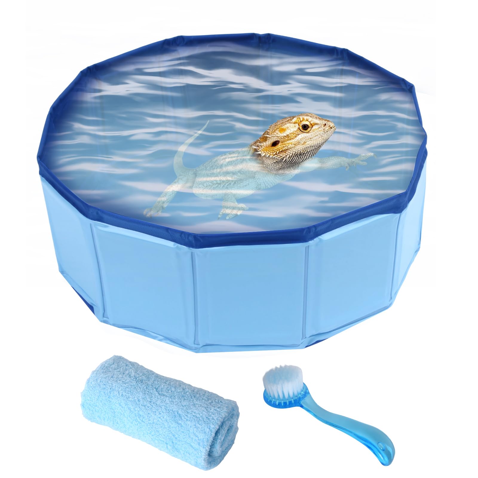 Selacca Baignoire dragon barbu pliable en PVC, pratique et durable pour le bain.