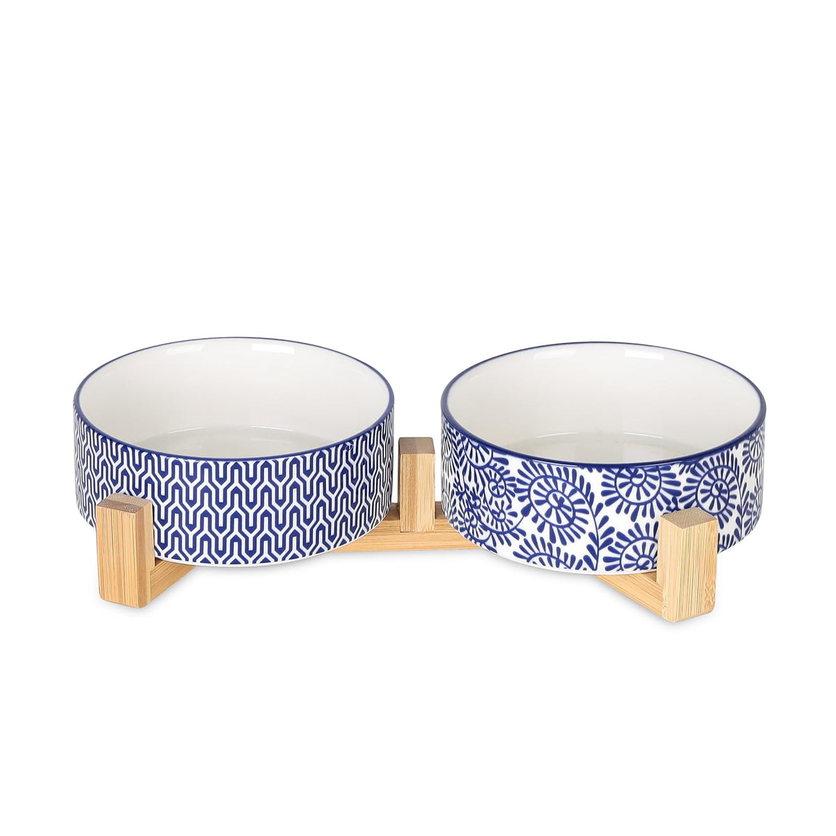 Bol Selamica en céramique 14oz pour chiens, bleu vintage, repas propres