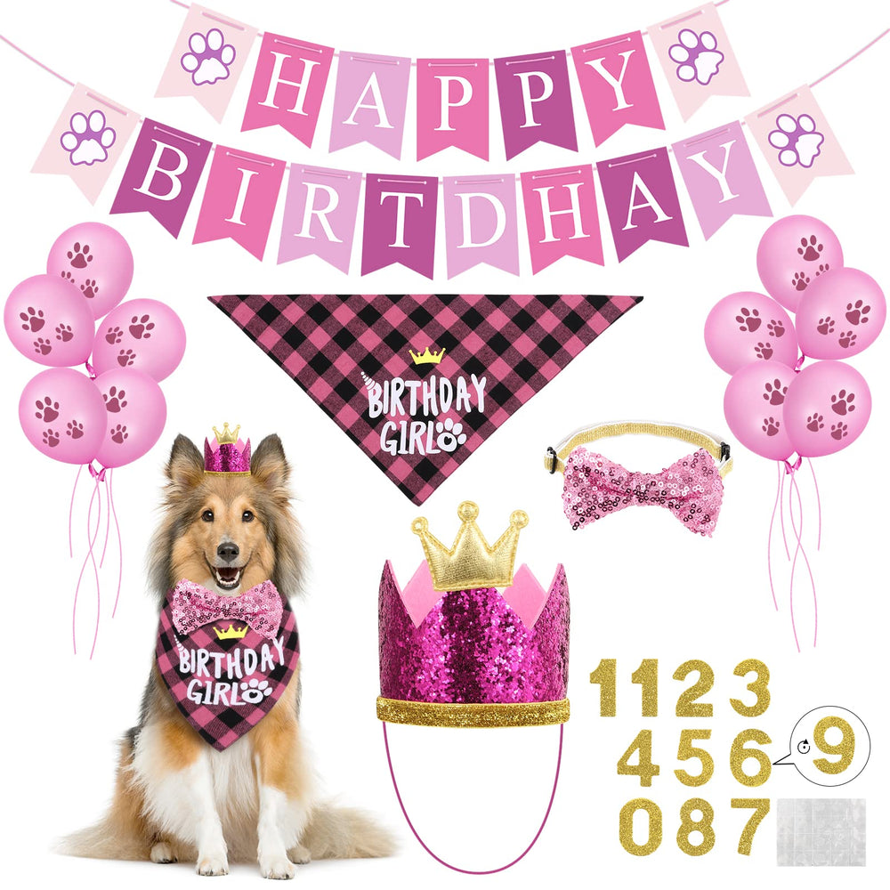 Selemoy bandana anniversaire pour chien, confortable et ajustable pour la plupart des chiens.