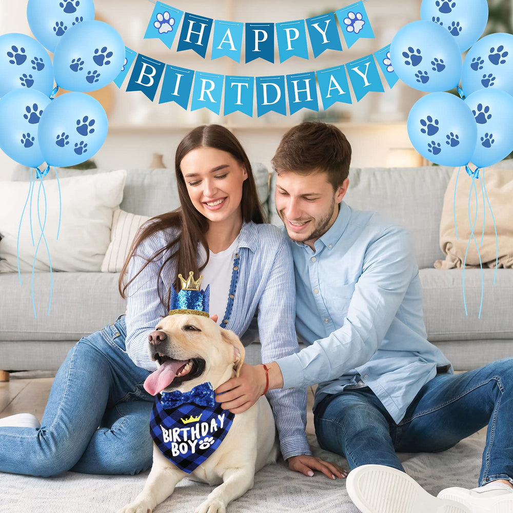 Kit d’accessoires Selemoy anniversaire, ensemble coordonné pour chien.