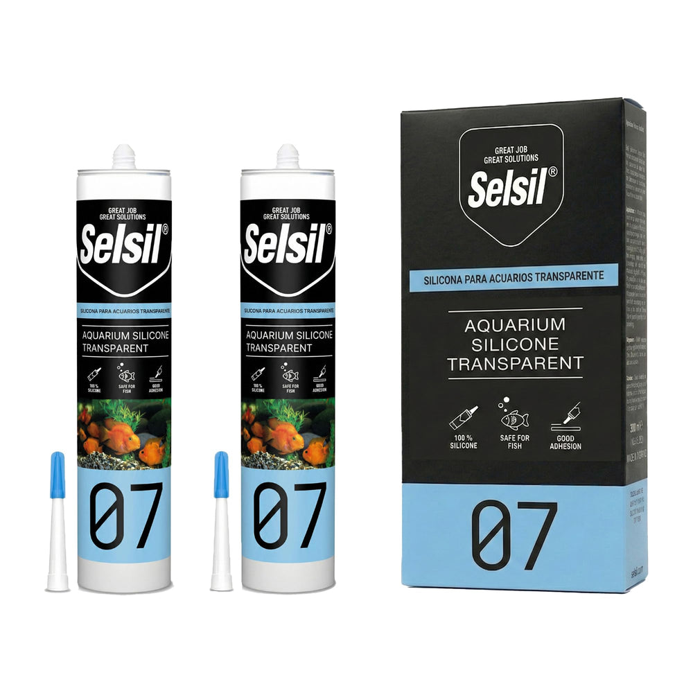 Selsil silicone aquarium clair, bouteille prête à l’emploi.